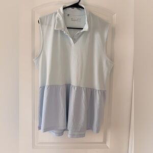 Under Armour Sleeveless Peplum Golf Polo Celeste Blue XL Women